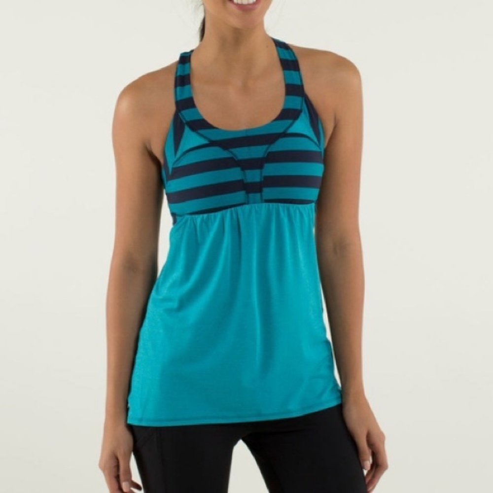 Lululemon 2 In Run Micro Macro Stripe Surge Tank - image 1